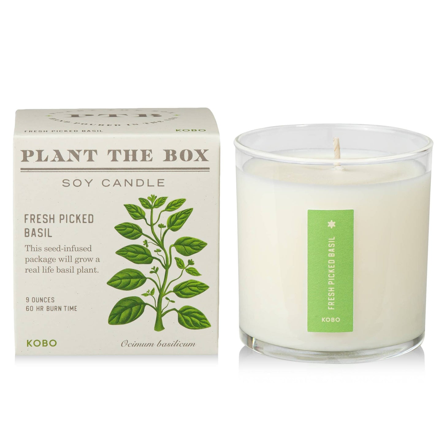 🌿 Fresh Picked Basil – Plant the Box Candle 9 oz