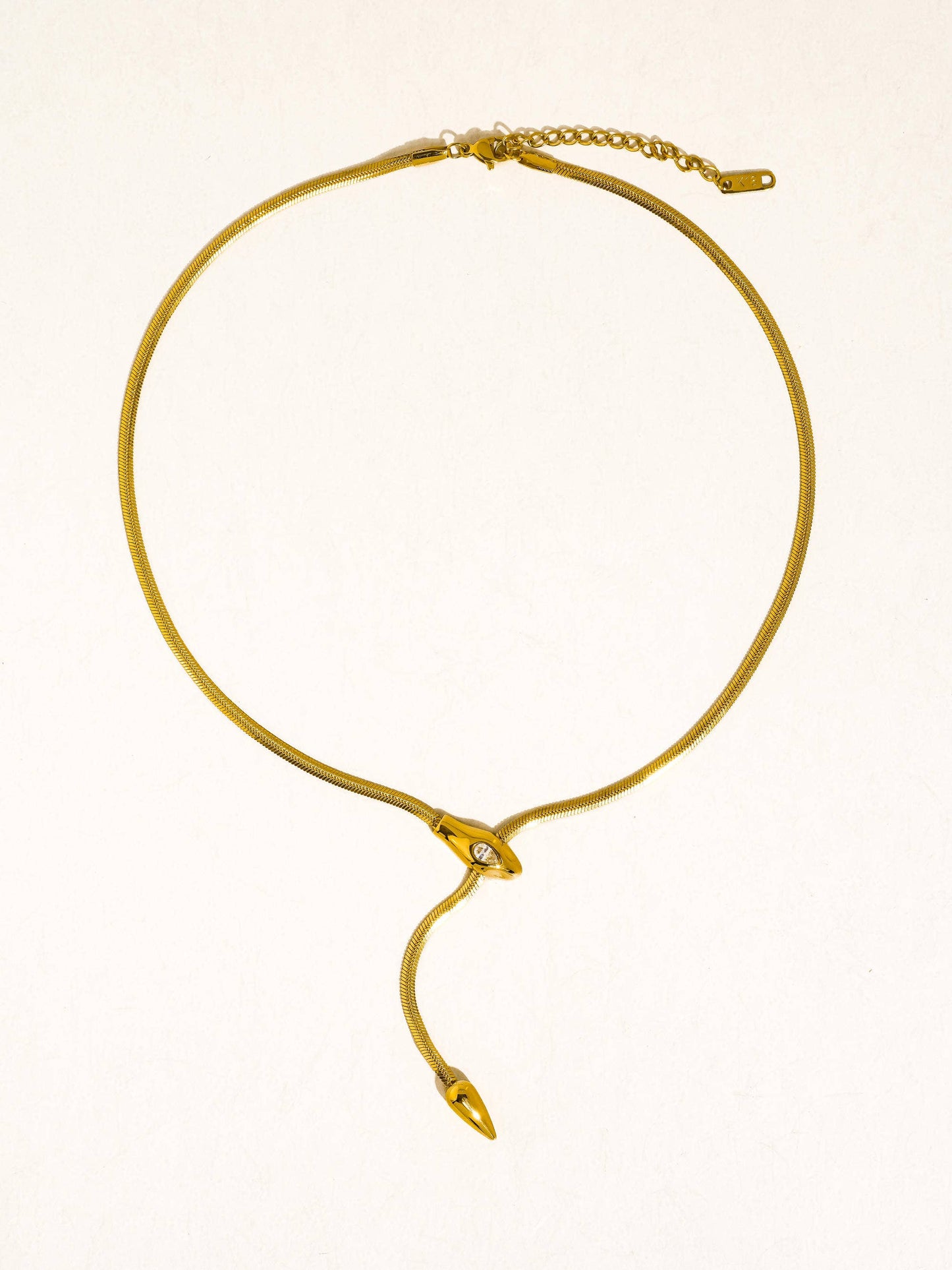 18K Gold Serpent Y Lariat Necklace – Non-Tarnish & Water Resistant