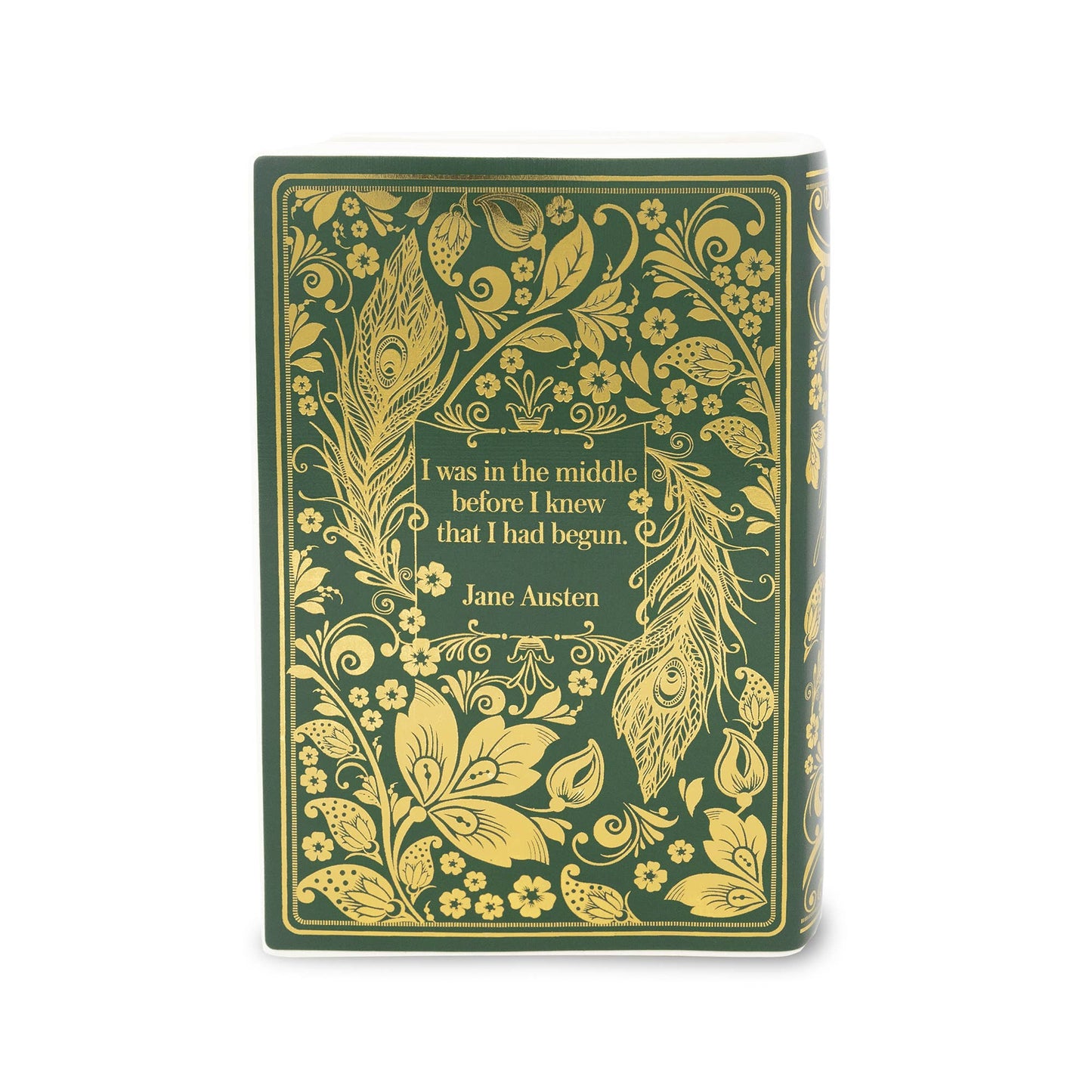 Pride & Prejudice Book Vase – Gold Edition | Jane Austen Literary Ceramic Vase