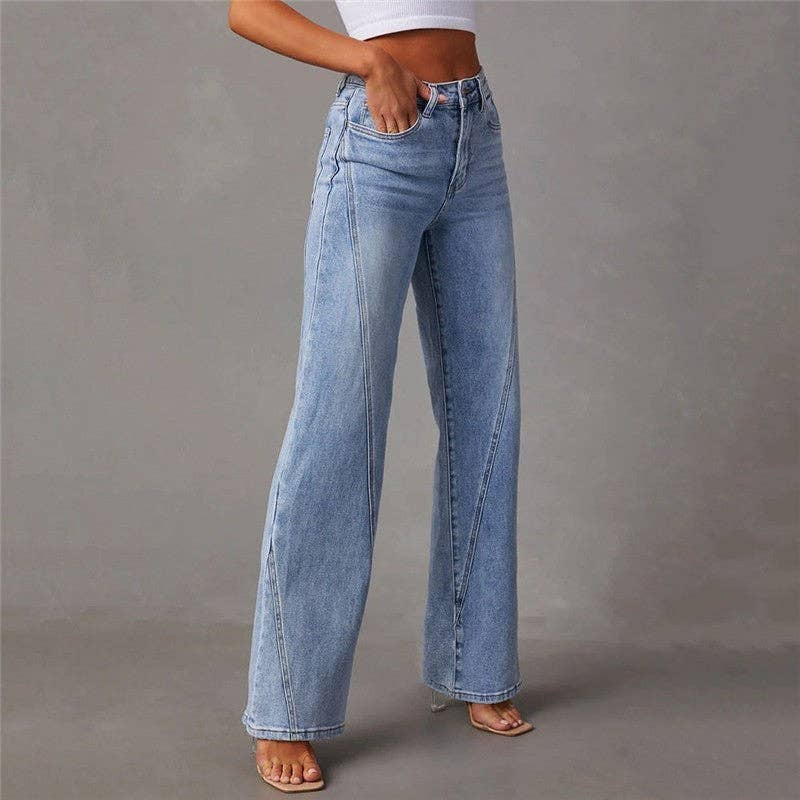 High-Waisted Wide-Leg Stretch Jeans