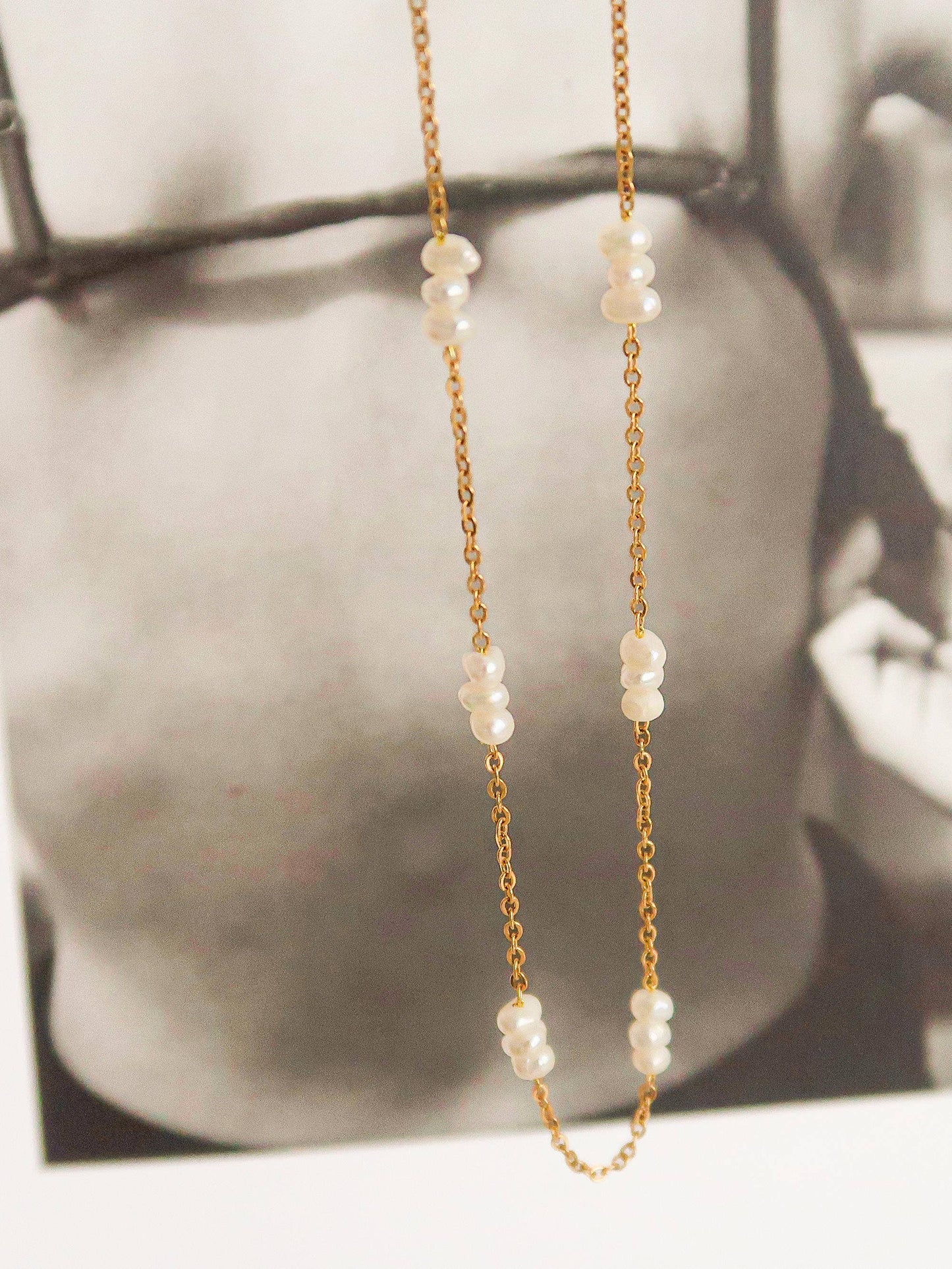 18K Gold Petite Pearl Choker – Non-Tarnish & Water Resistant