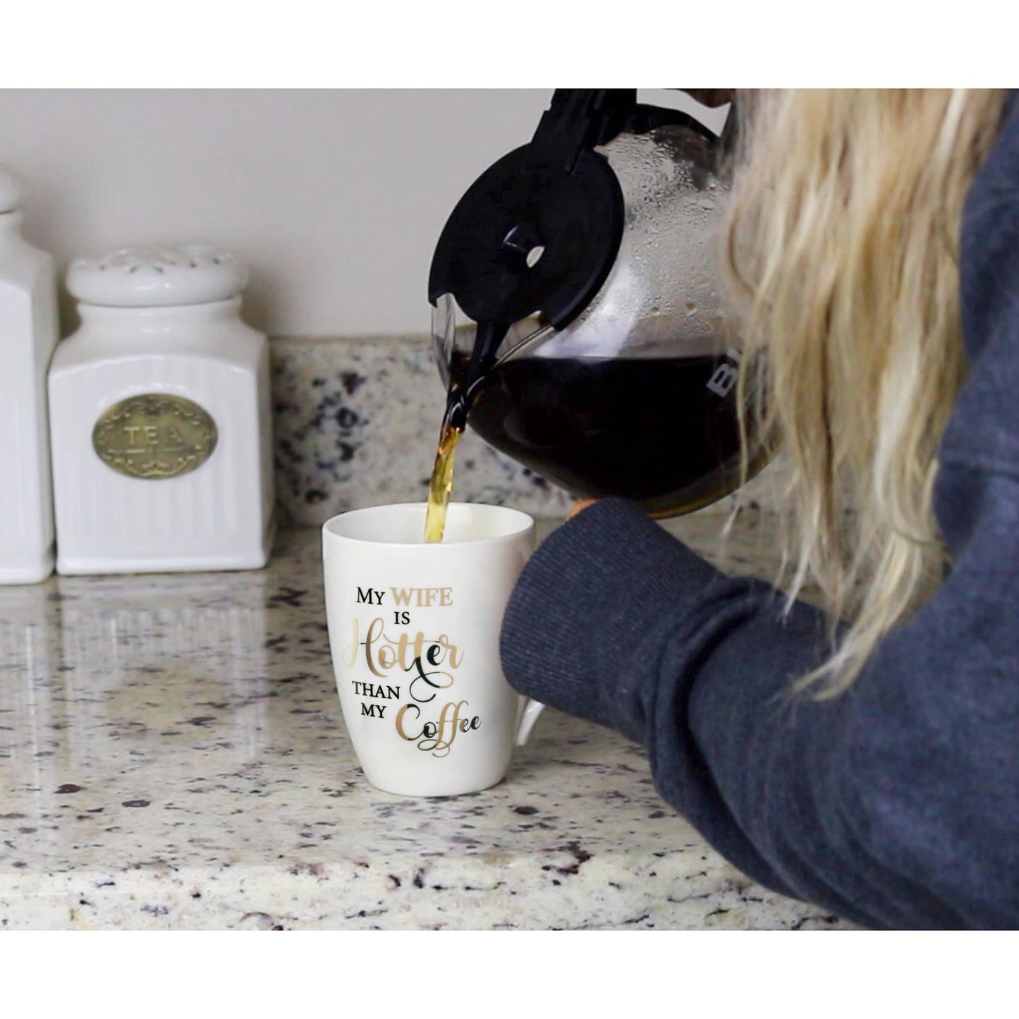 Lillian Rose "My Wife is Hotter than My Coffee" Mug