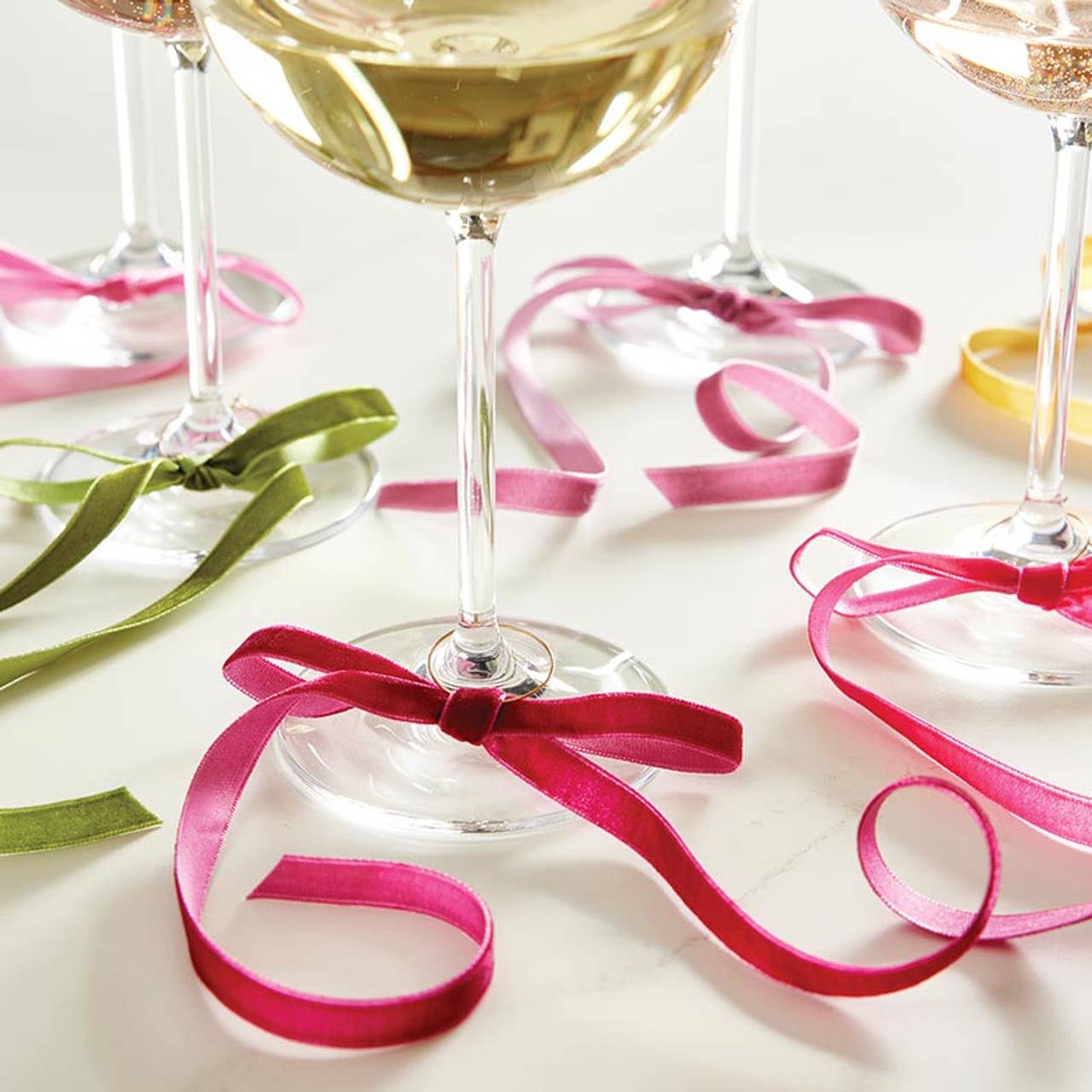 Velvet Bow Wine Charms - Moroccan - Set of 6
