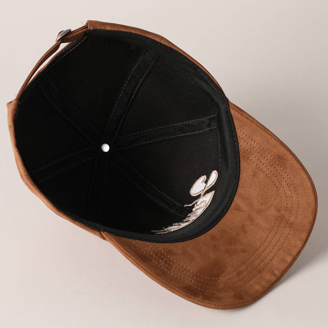 Howdy Embroidered Suede Baseball Cap