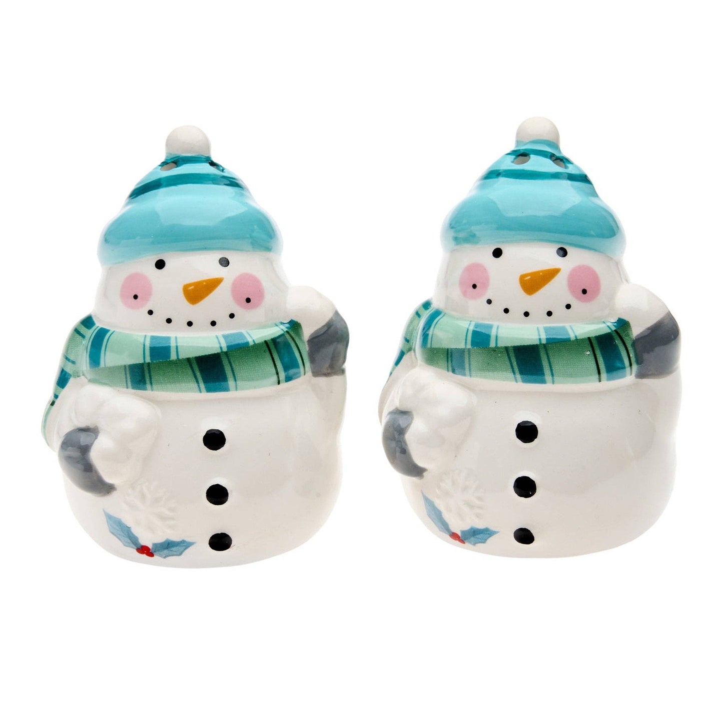 Winter Weather Snowman Salt & Pepper Shaker Set – Holiday Table Décor