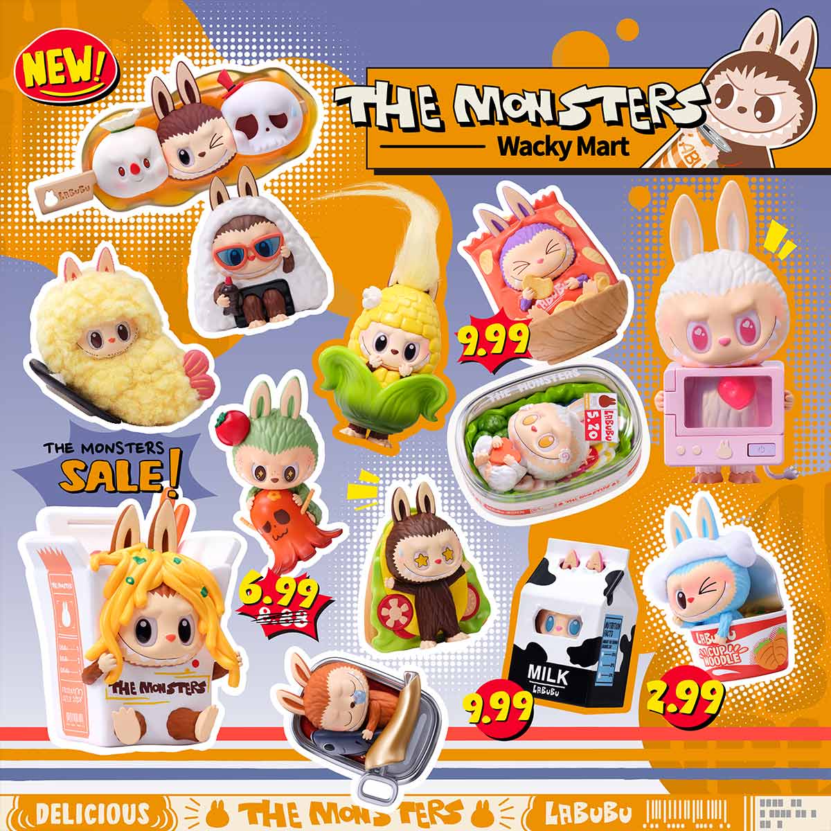 POP MART THE MONSTERS Wacky Mart Blind Box Series β Authentic Labubu Collectible Figure, Cup Noodle Edition, Surprise Toy