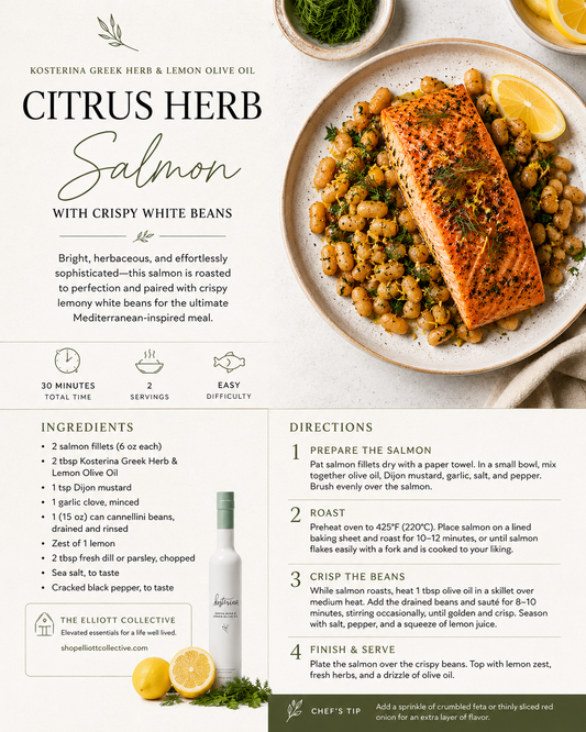 Citrus Herb Salmon with Crispy White Beans