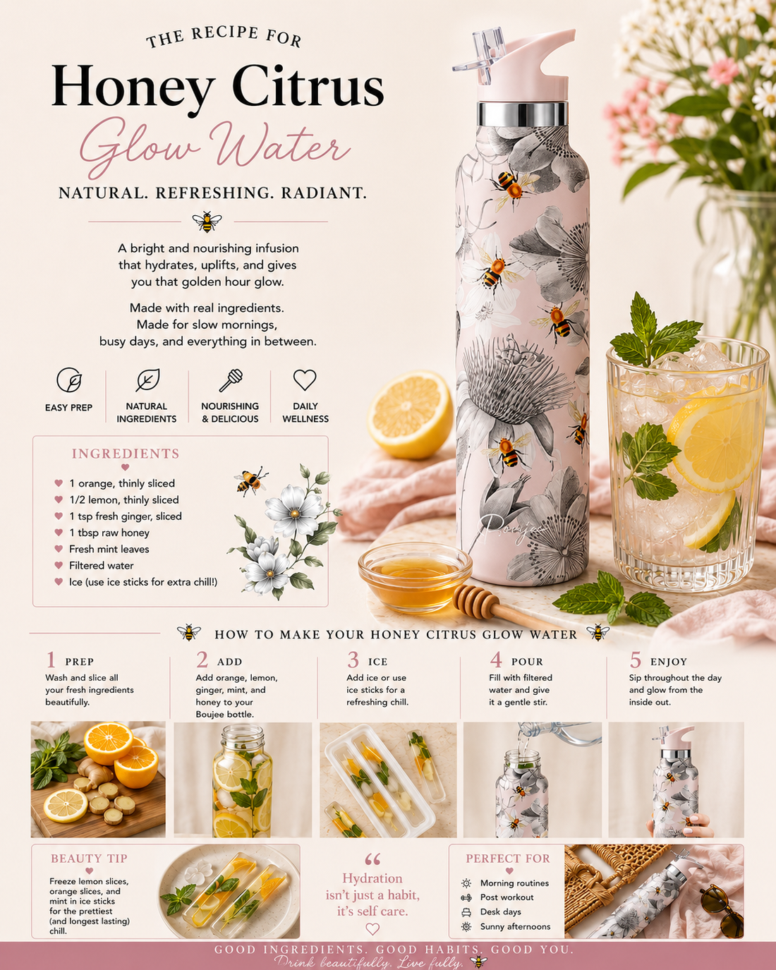 Honey Citrus Glow Water: The Recipe for Staying Cool All Summer