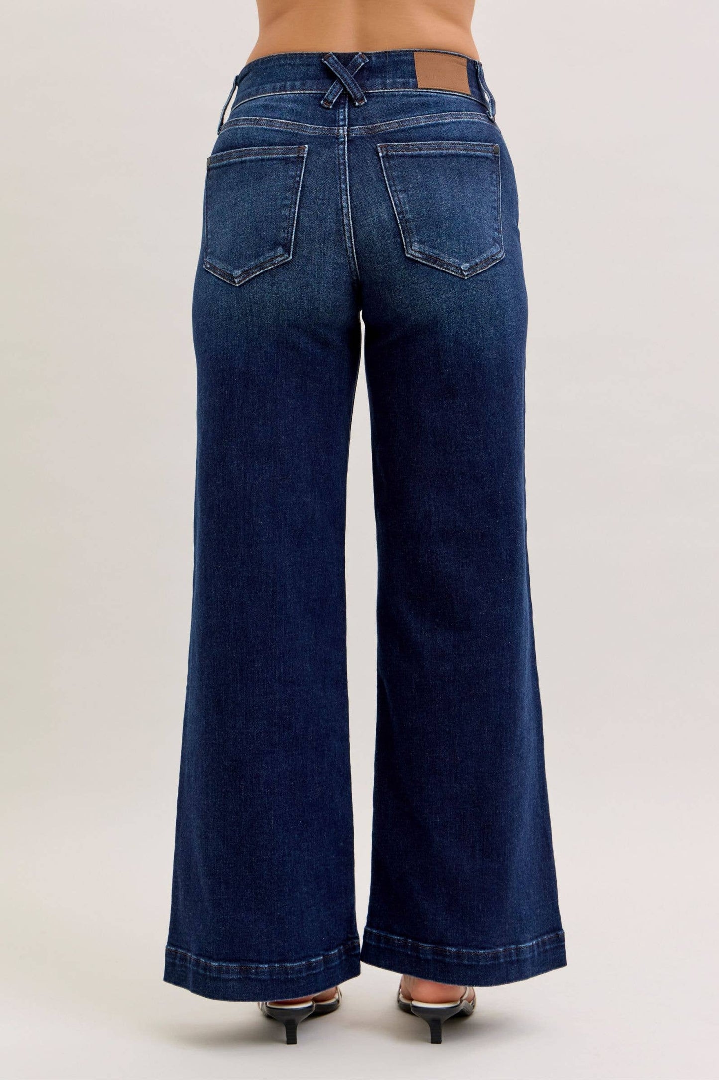 Judy Blue High Waist Dark Wash Wide Leg Trouser - 31” Inseam