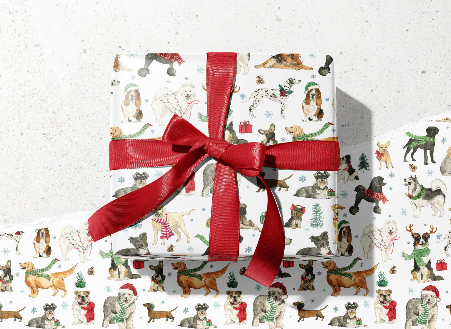 Cozy Christmas Dogs Wrapping Paper – Holiday Gift Wrap
