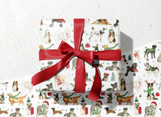 Cozy Christmas Dogs Wrapping Paper – Holiday Gift Wrap