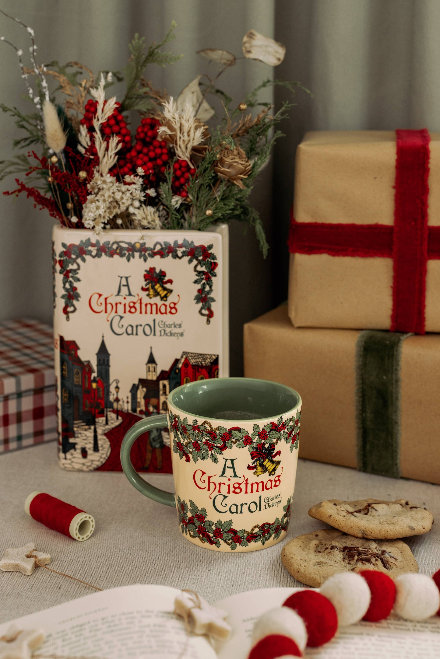 Large Holiday Book Vase, A Christmas Carol
