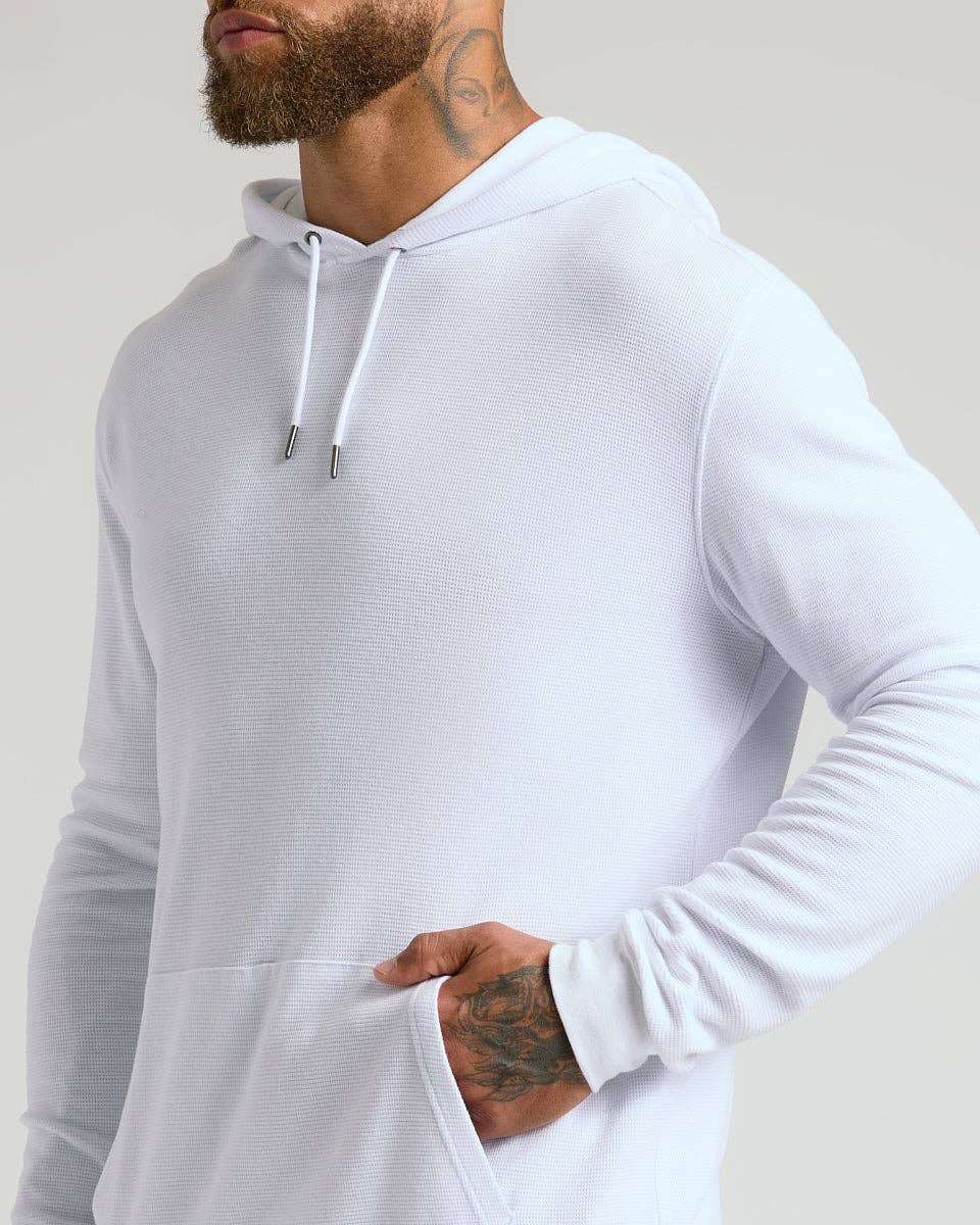 Men's White Waffle Hoodie