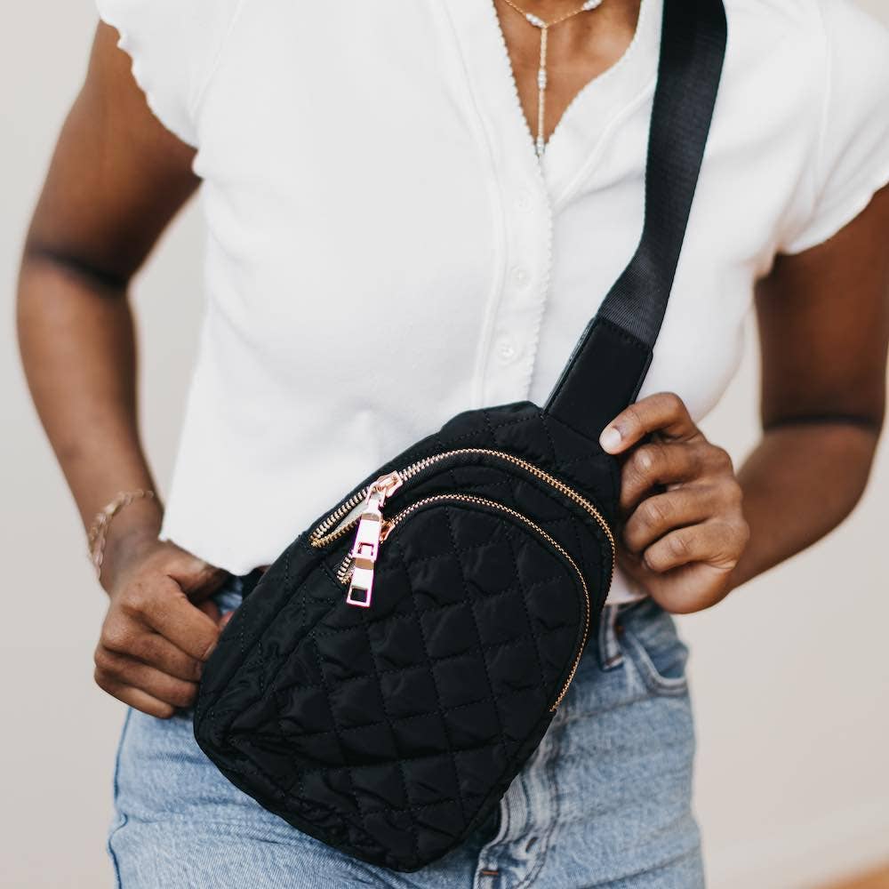 🖤 Pinelope Puffer Bum Bag – Black
