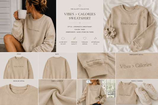 Vibes > Calories Embroidered Sweatshirt - Unisex