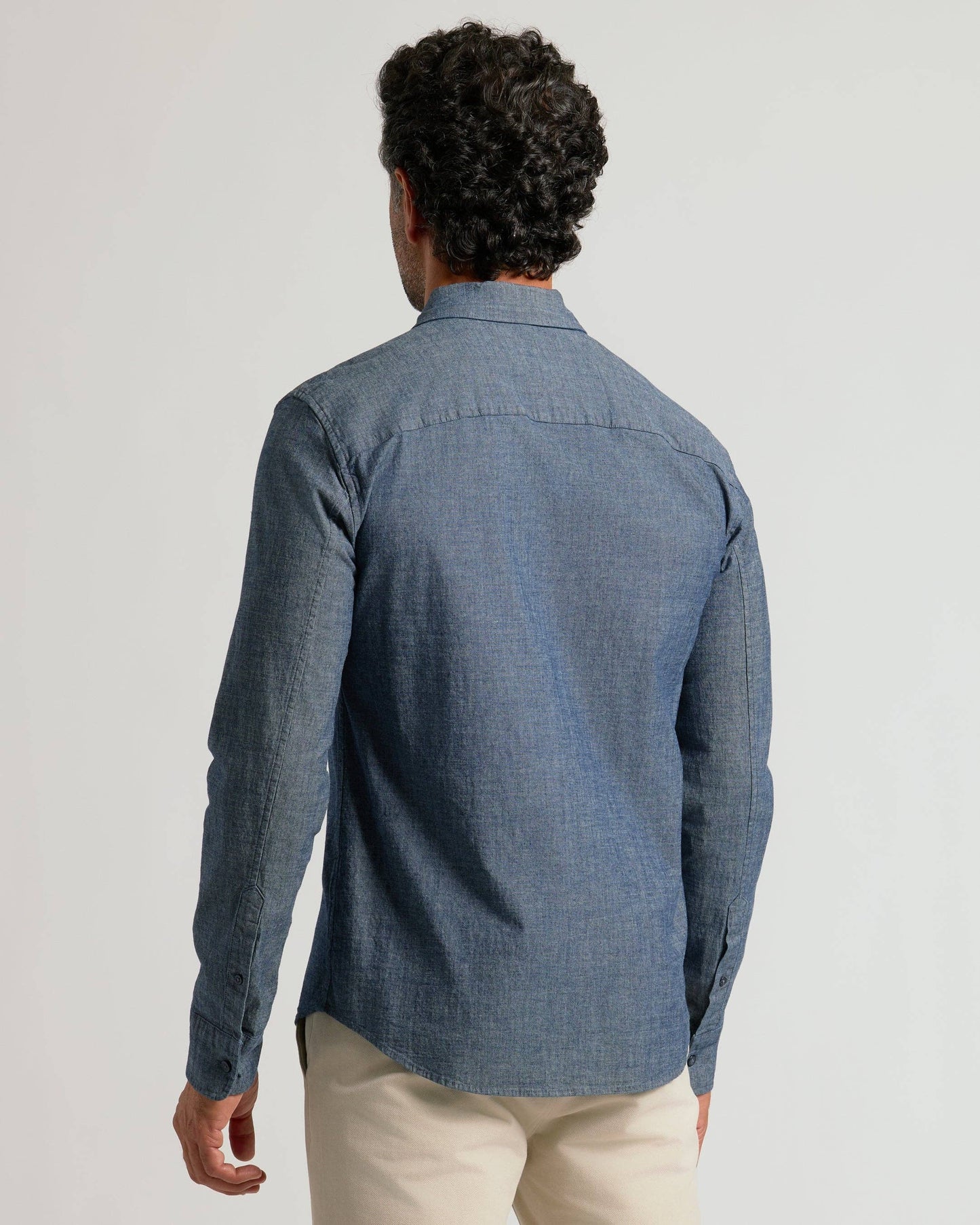 Men's Medium Indigo Wash Long Sleeve Chambray Shirt