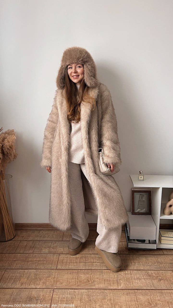 Turtleneck Side Slit Knit Sweater and Wide Leg Pants Set
