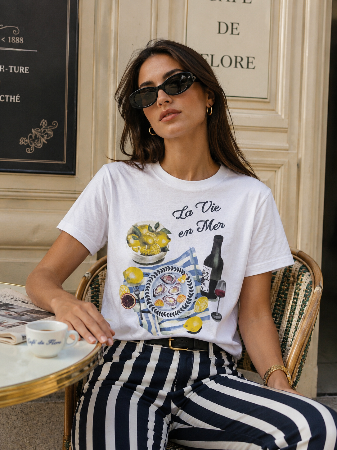 La Vie en Mer Picnic White T-Shirt