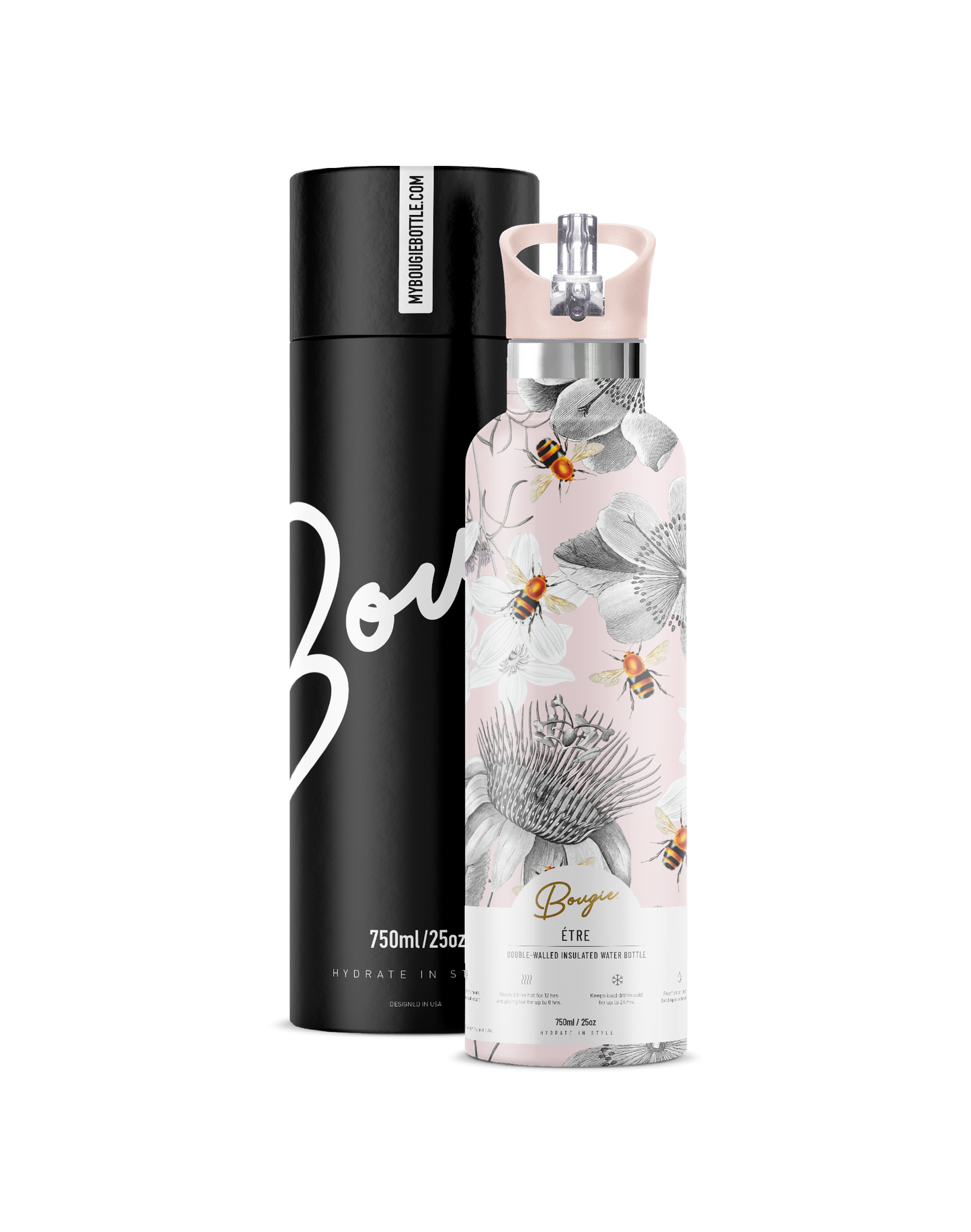 Être – Bee Floral Insulated Water Bottle | 25oz