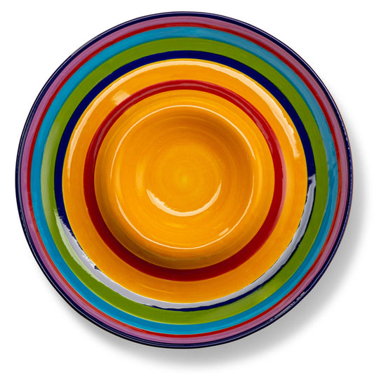 Kook Tinga Chip and Dip Serving Platter, Multicolor, 13 Inch