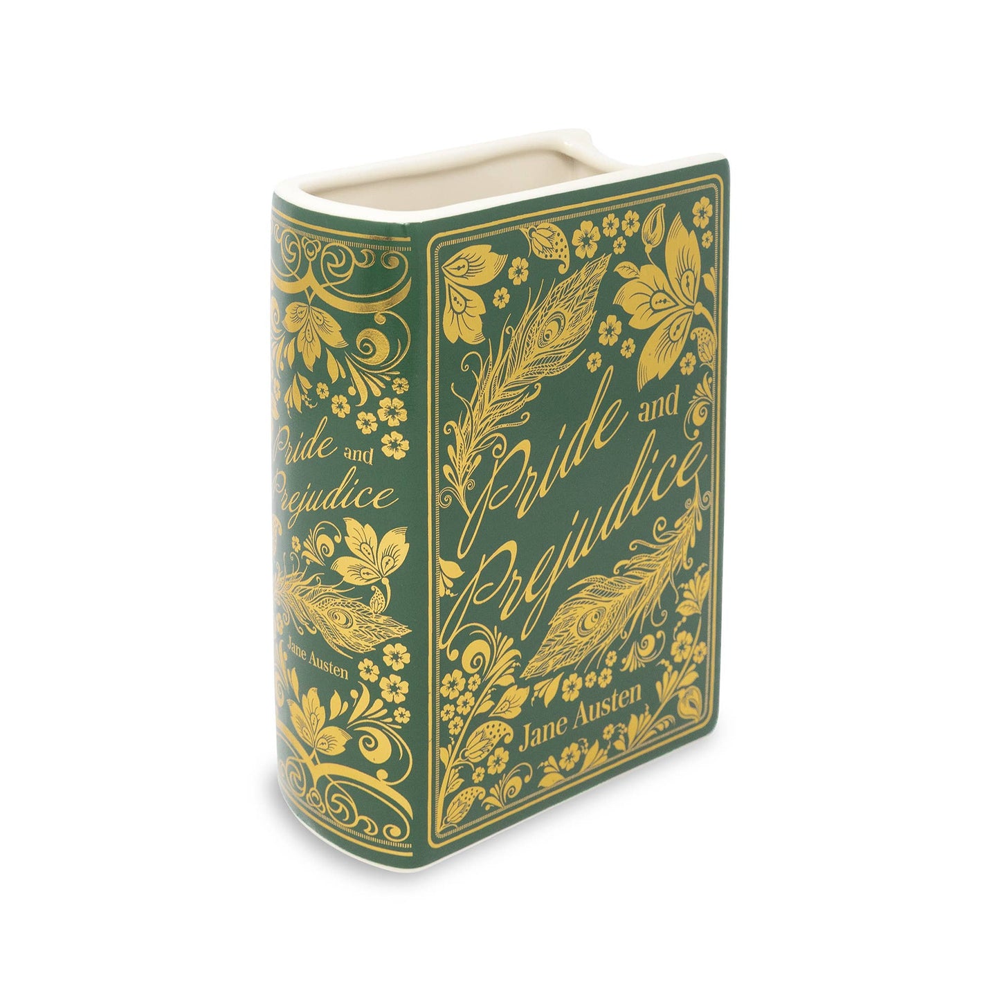 Pride & Prejudice Book Vase – Gold Edition | Jane Austen Literary Ceramic Vase