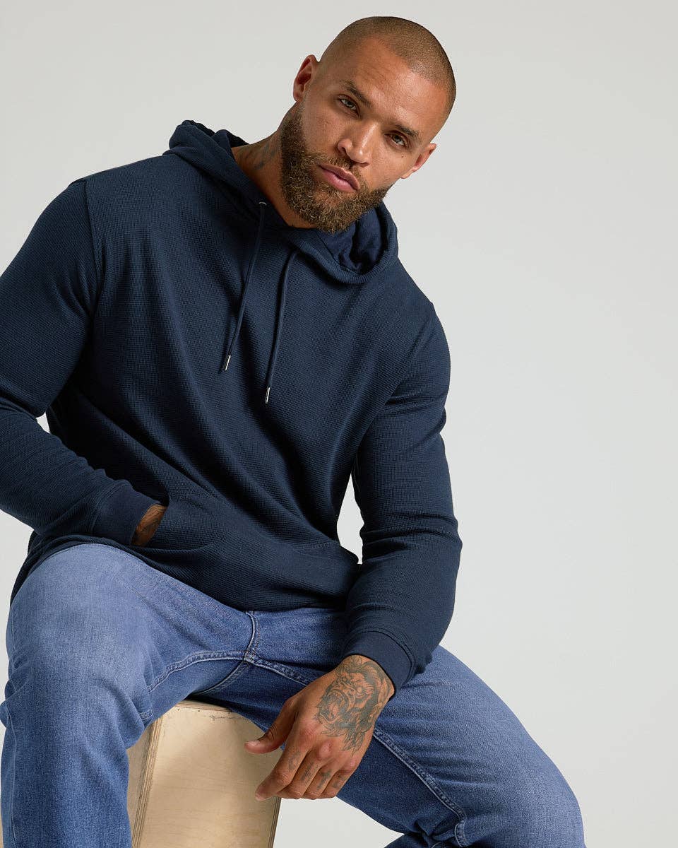 Men's Navy Waffle Hoodie