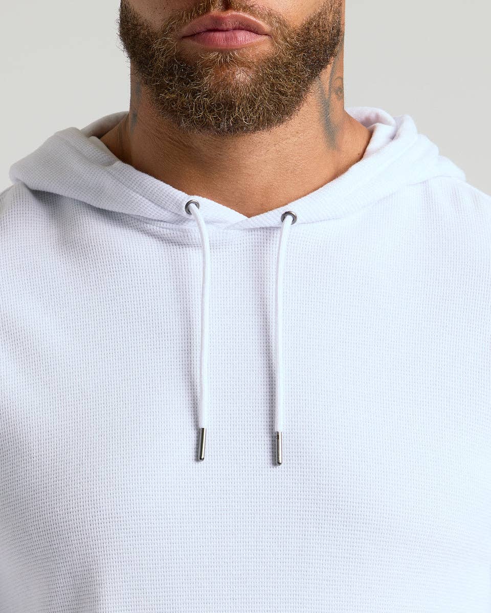 Men's White Waffle Hoodie