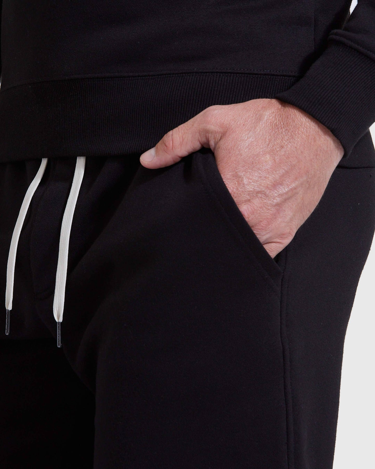 Men’s Black Fleece French Terry Shorts – Comfort Fit Athletic Lounge Shorts with Pockets