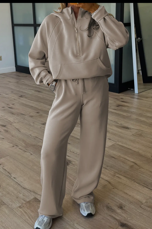 Half-Zip Modal Lounge Set – 2-Piece Matching Outfit