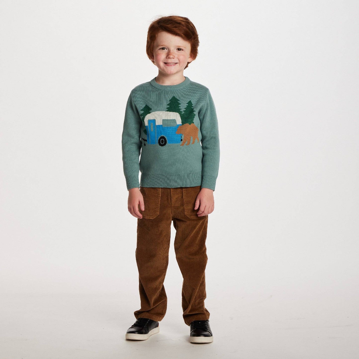 Kids Graphic Sweater | Green Camper