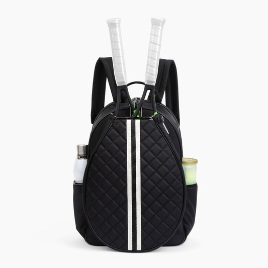 Water-Resistant Tennis Backpack – Quilted Racket Bag with Laptop & Travel Compartments