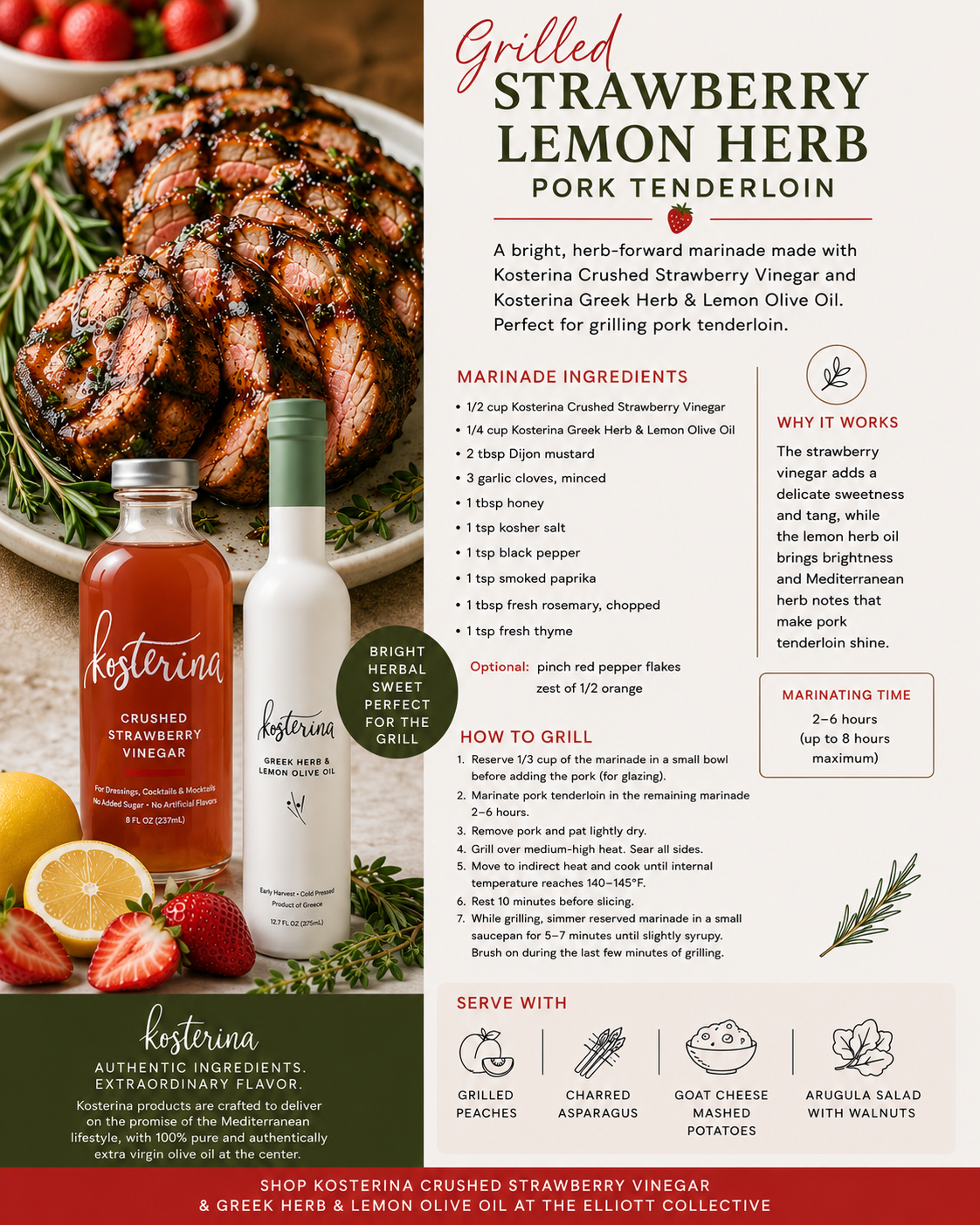 Kosterina Crushed Strawberry Vinegar (8oz)