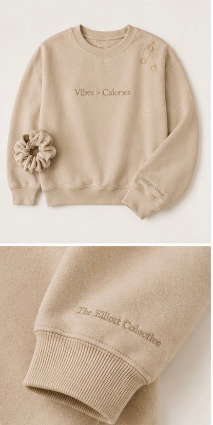 Vibes > Calories Embroidered Sweatshirt - Unisex