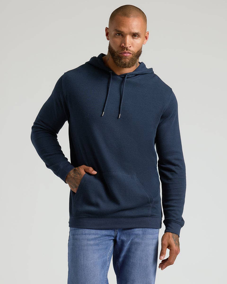 Men's Navy Waffle Hoodie