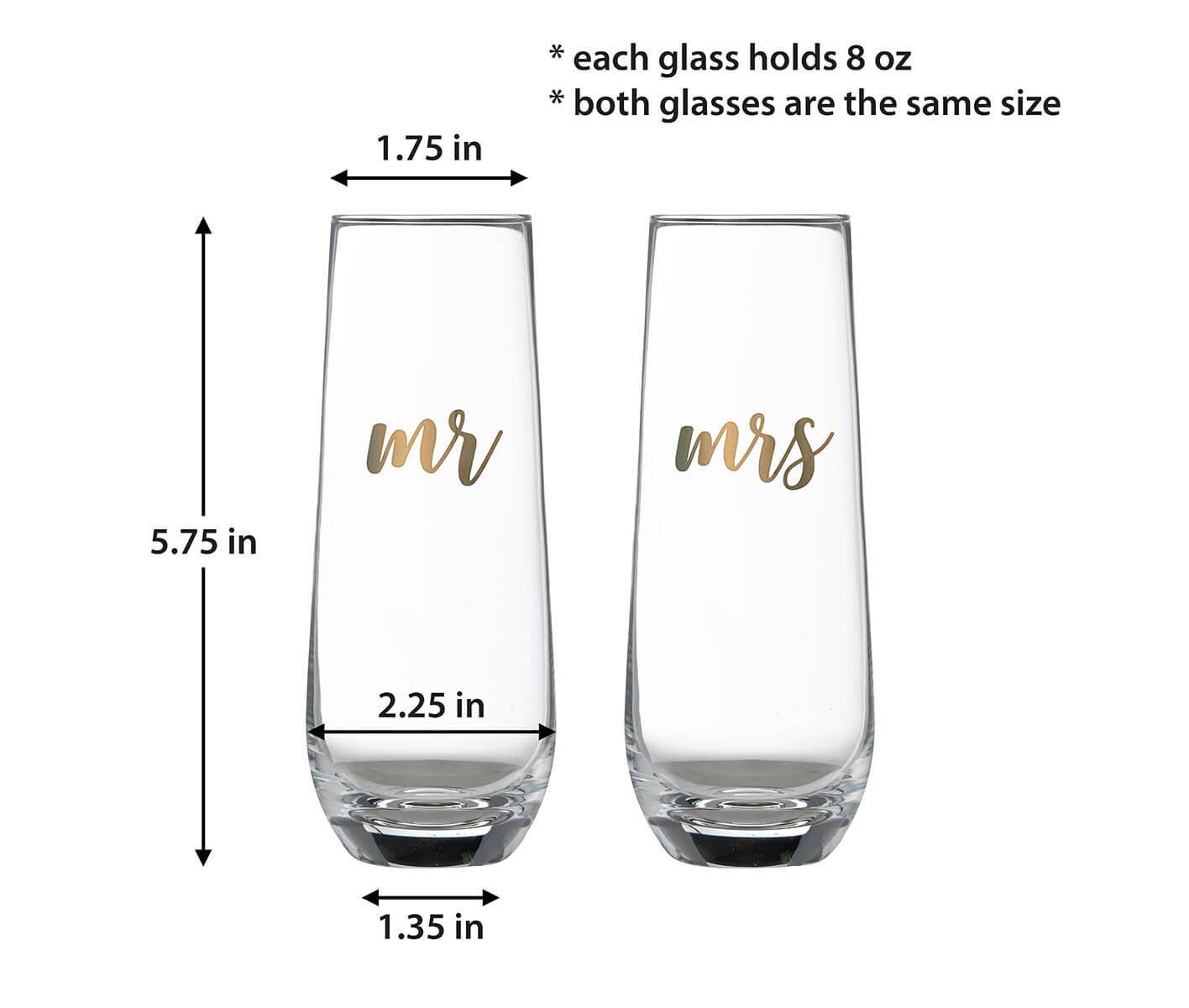 Mr & Mrs Champagne Glass Set