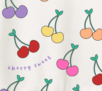 Girls’ Cherry Print Sweatshirt & Matching Shorts Set