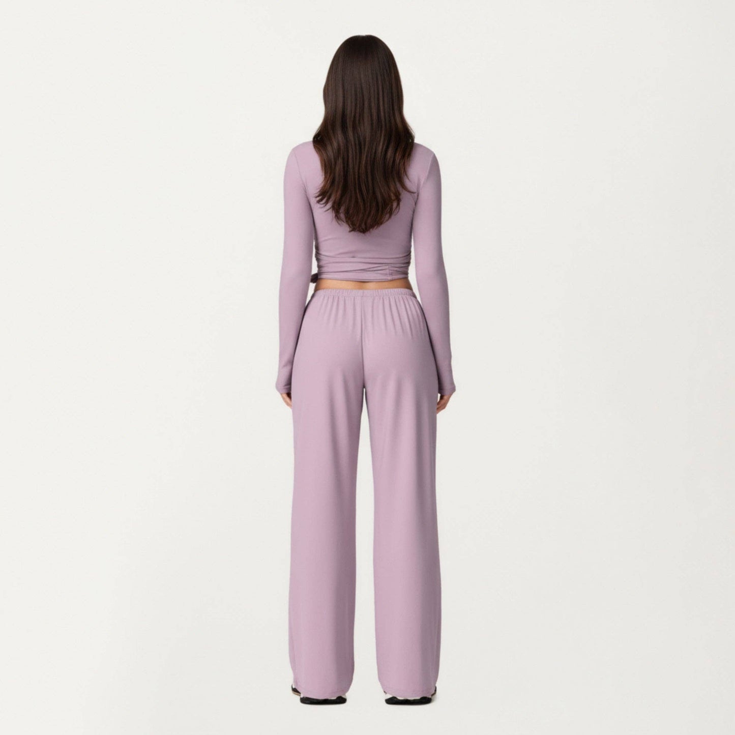 V-Neck Belted Waist Layering Piece Outwear with Front Tie De