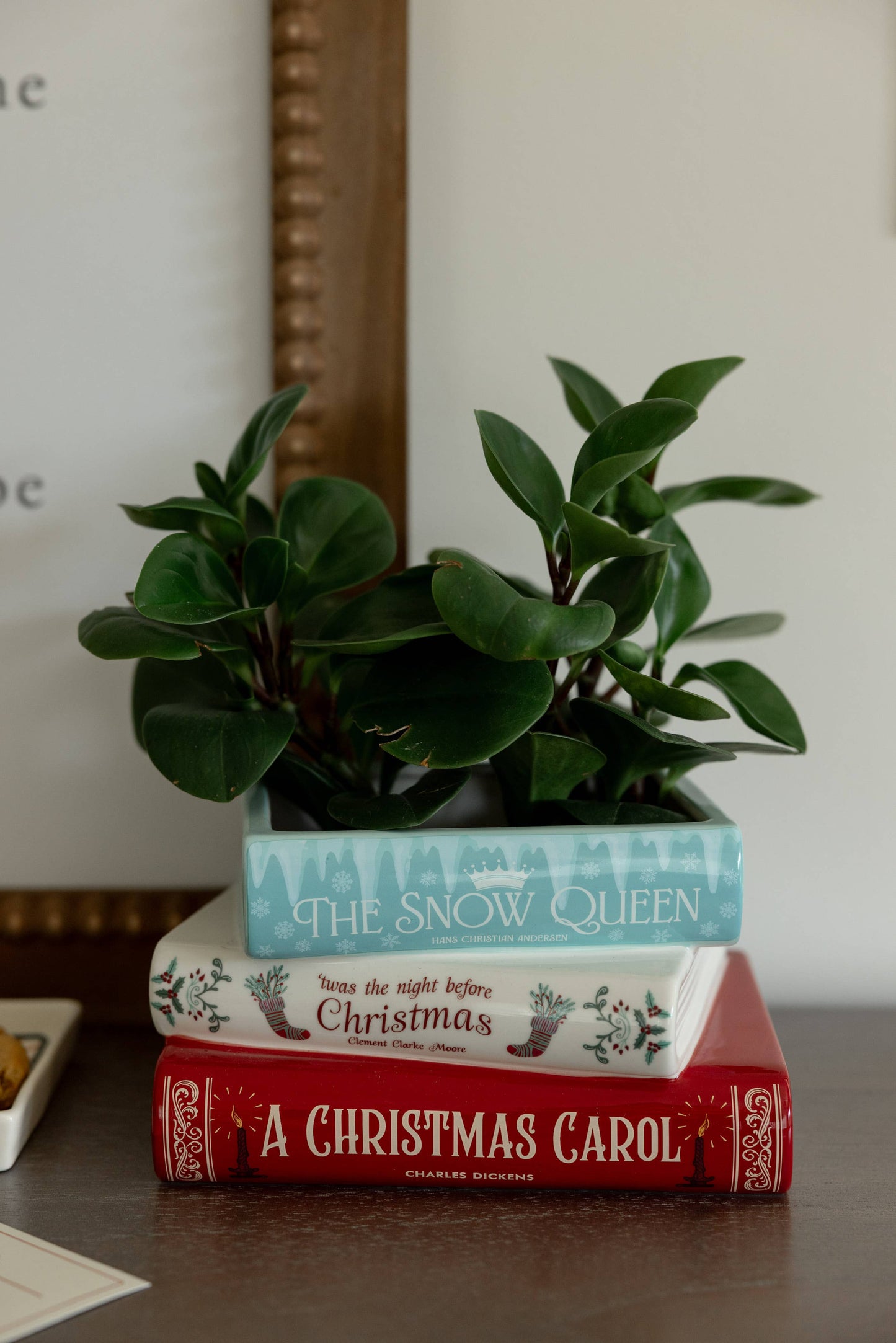 🎄 Stacked Book Planter – A Christmas Carol (Holiday Edition)