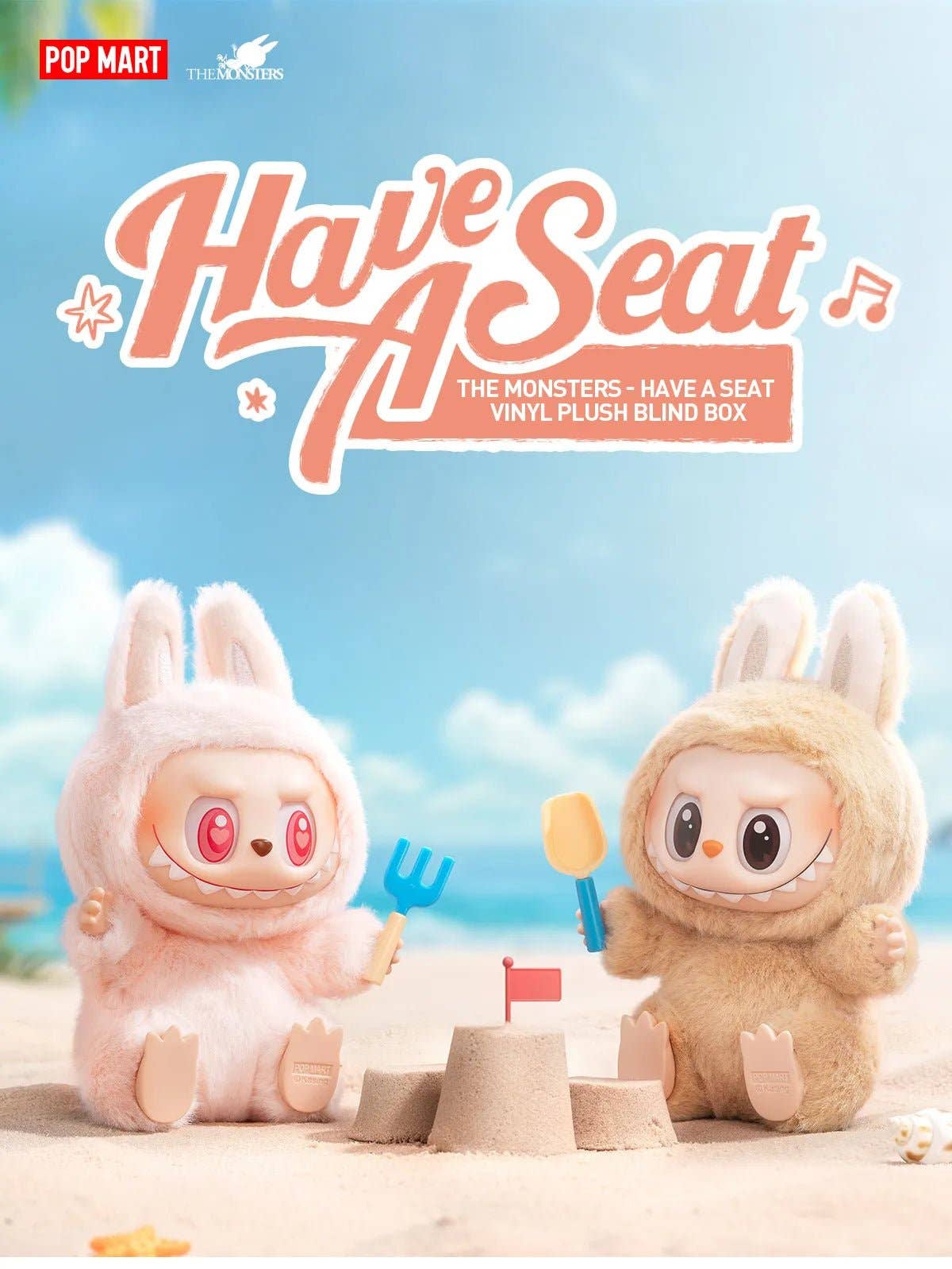 POP MART THE MONSTERS Have a Seat Blind Box – Labubu Plush Vinyl Collectible (1 Random Figure)