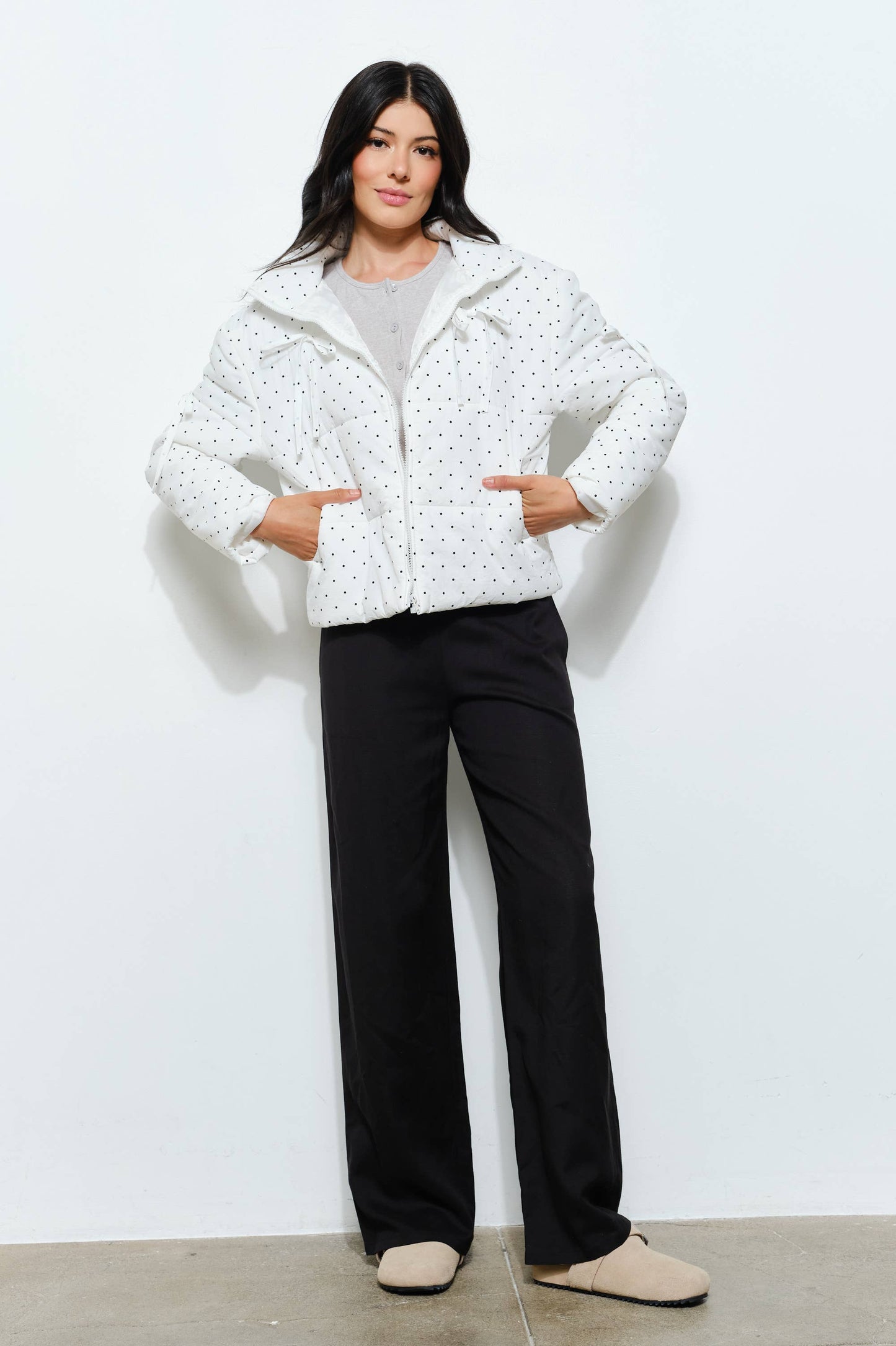 DAISY PUFFER JACKET - Cozy, Polkadot, Comfy