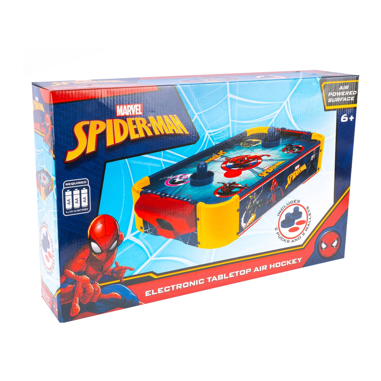 Marvel Spider-Man Electric Wooden Tabletop Air Hockey