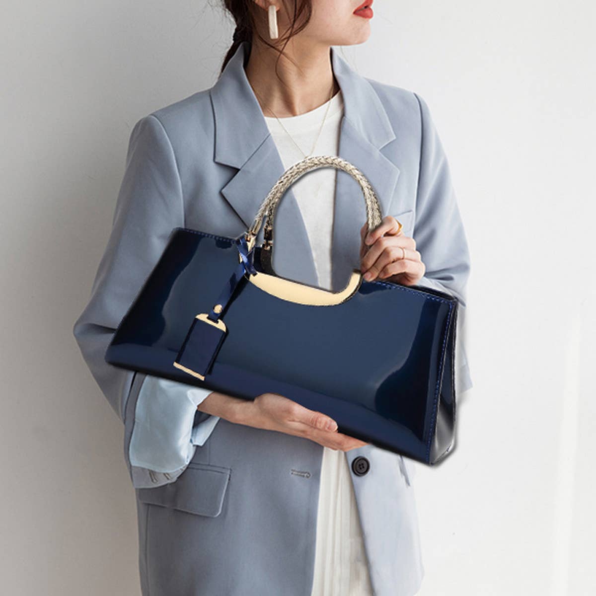 Glossy Patent Evening Tote
