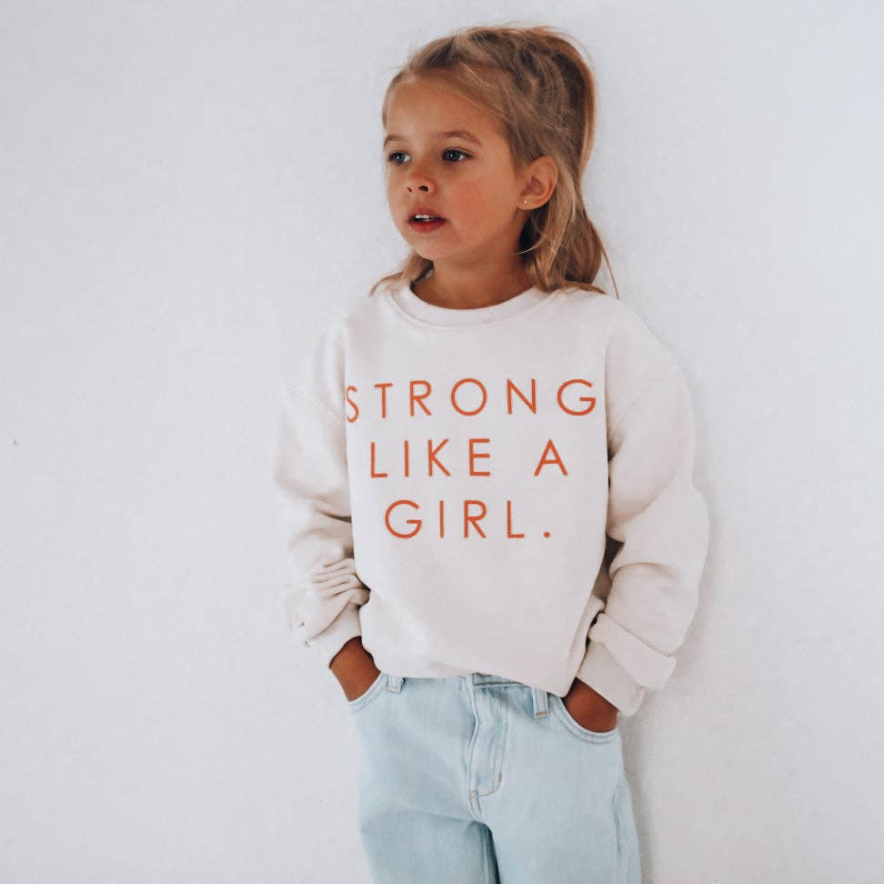 STRONG LIKE A GIRL Pullover | Peach