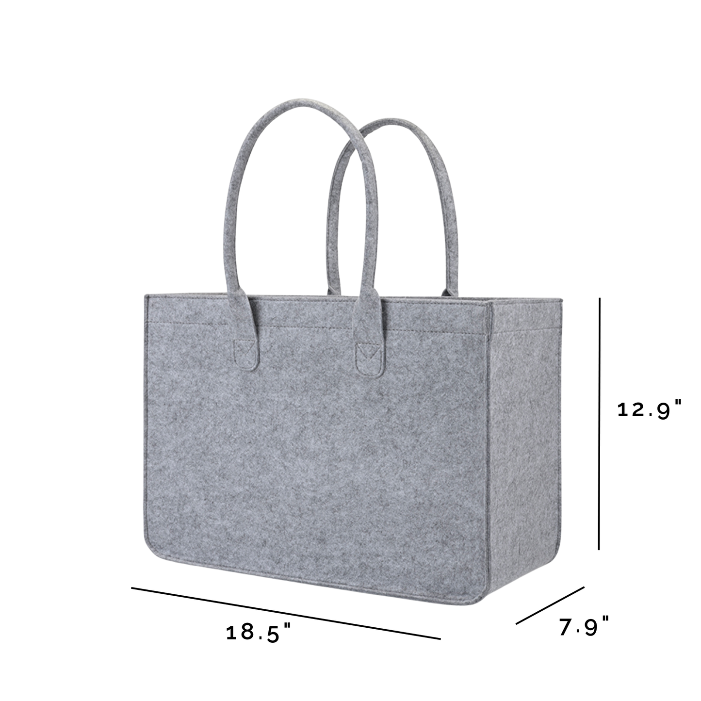 Felt Shopper Tote, Reusable Shopping Bag - Large