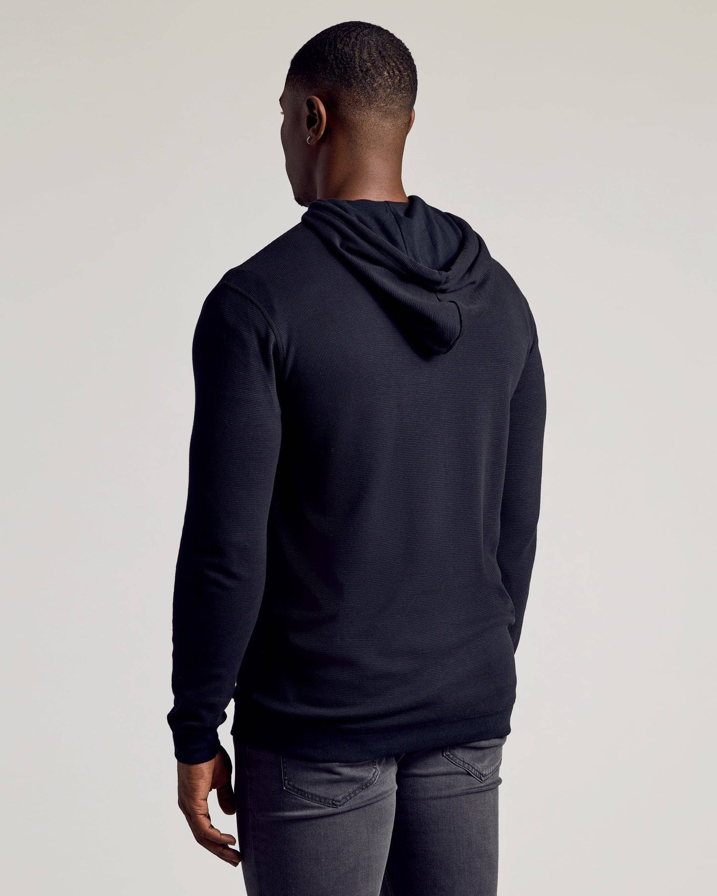 Black Tall Waffle Hoodie