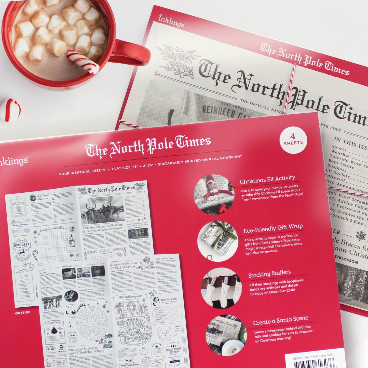 North Pole Times Newspaper - Holiday Gift Wrap