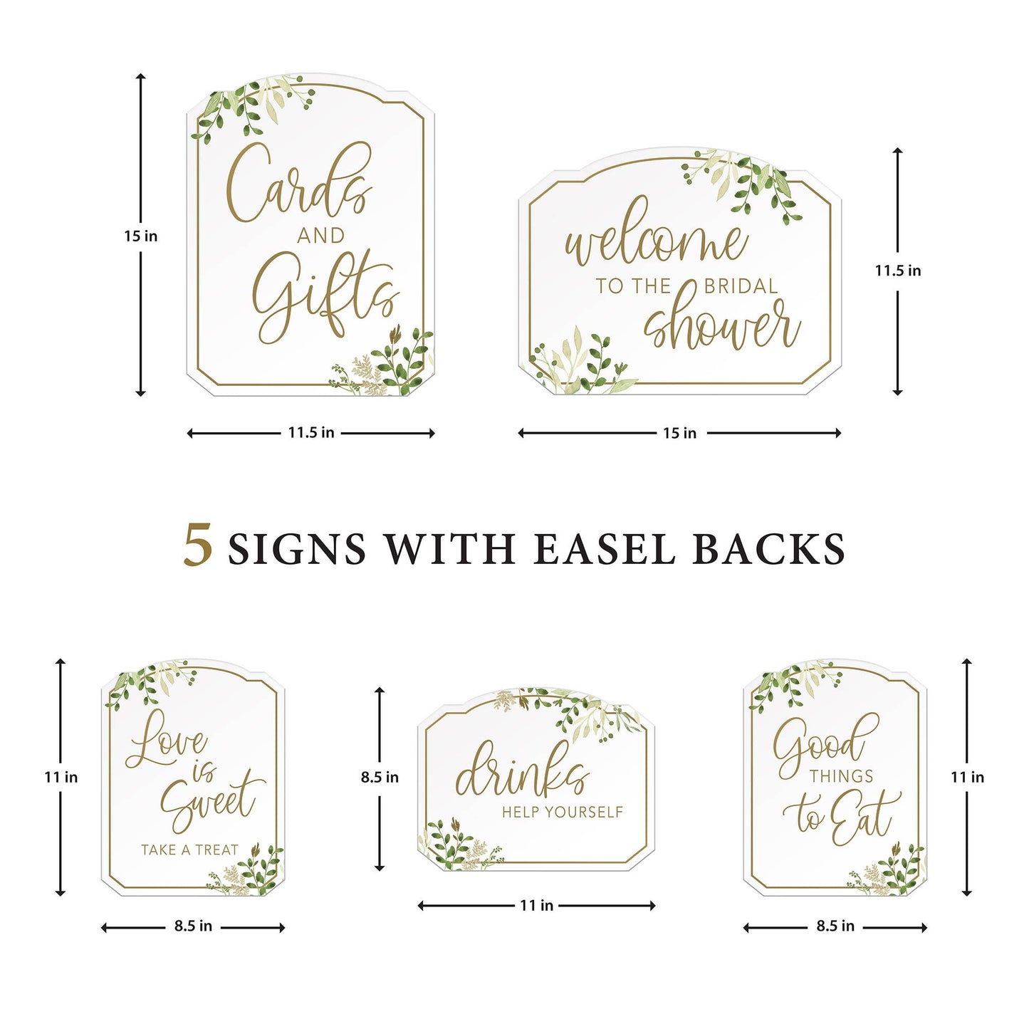 Lillian Rose Set of 5 Bridal Shower Signs