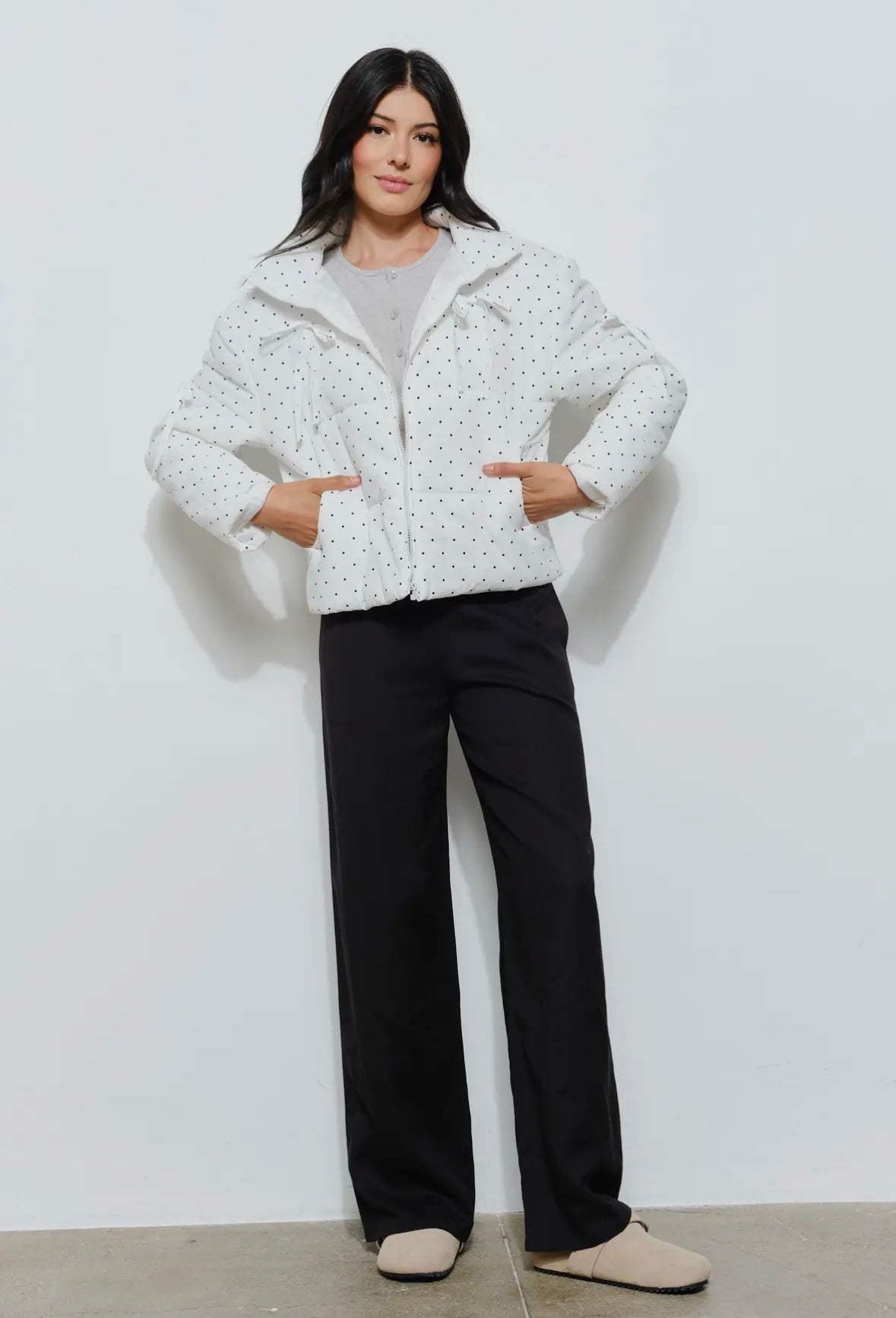 DAISY PUFFER JACKET - Cozy, Polkadot, Comfy