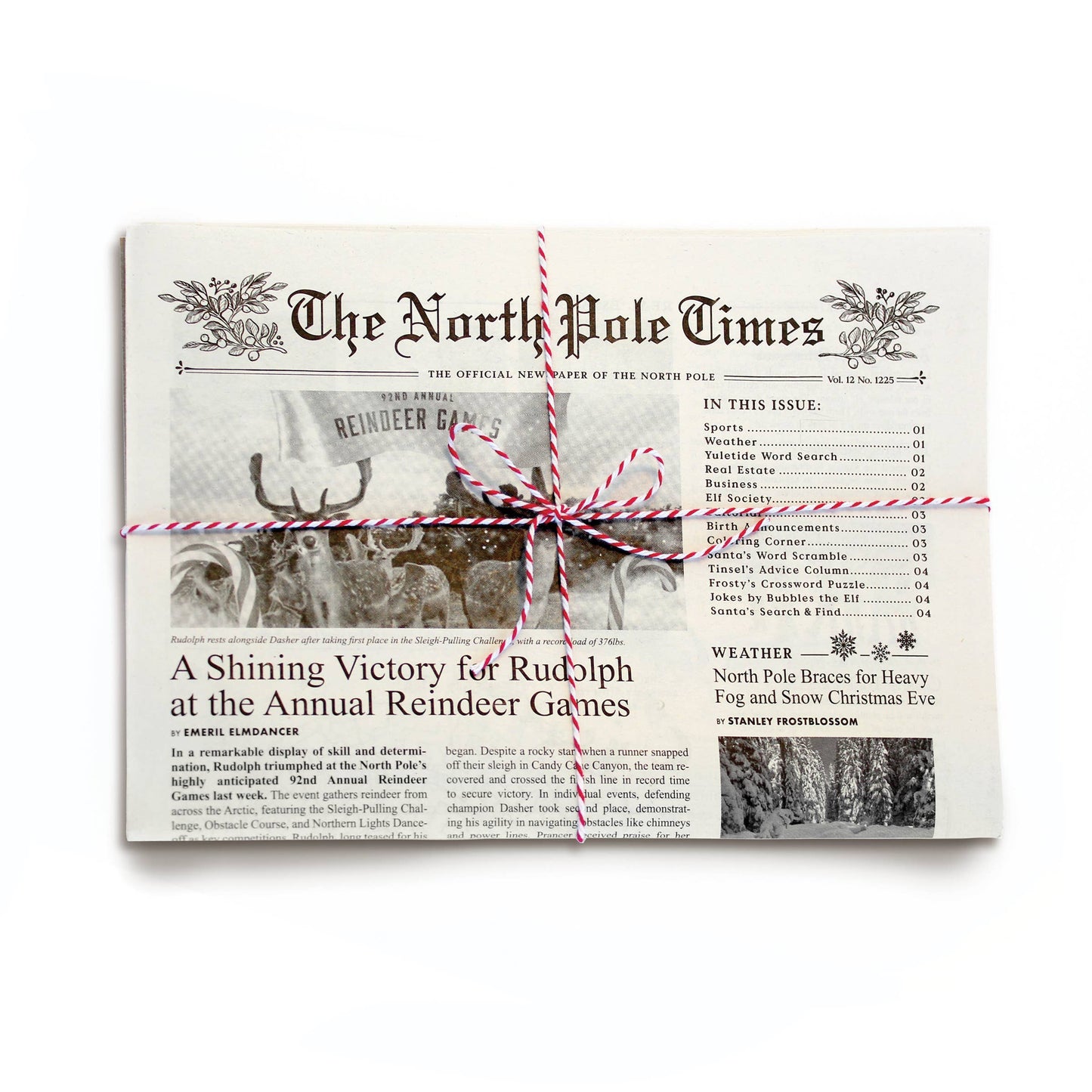 North Pole Times Newspaper - Holiday Gift Wrap
