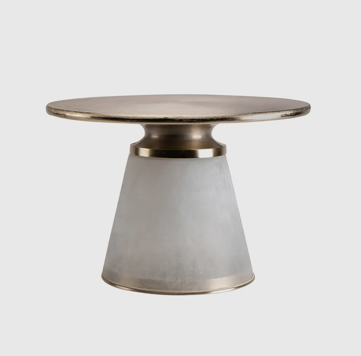 Metal Glass Round Coffee Table (17”)